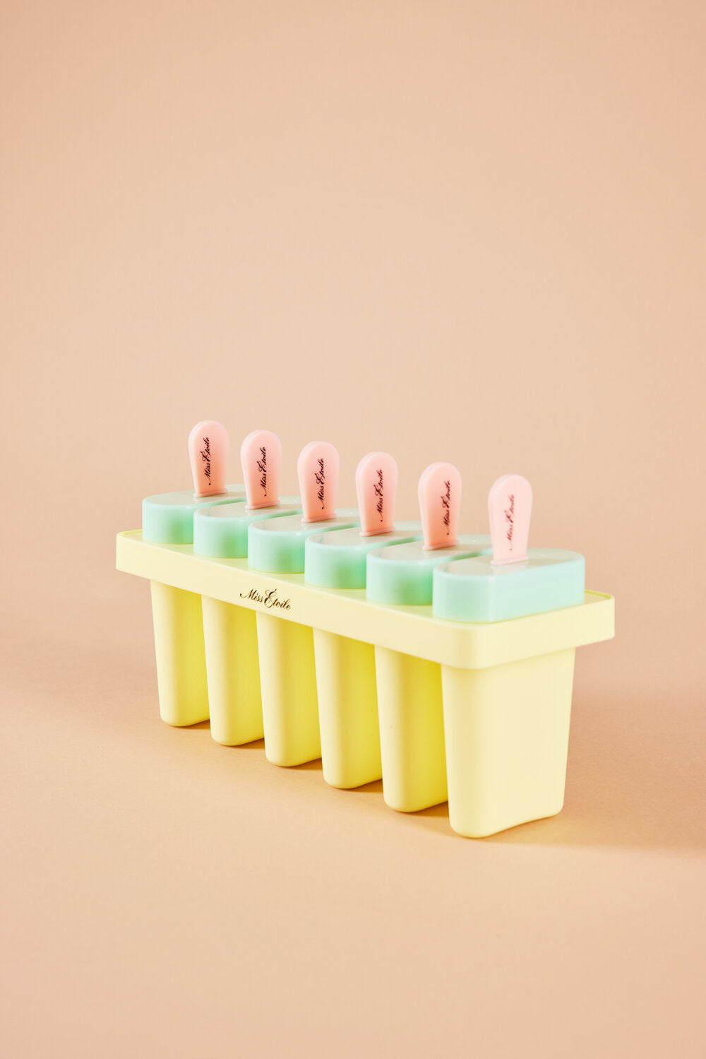 Ispindeform, 6 stk. - gul, grøn, rosa